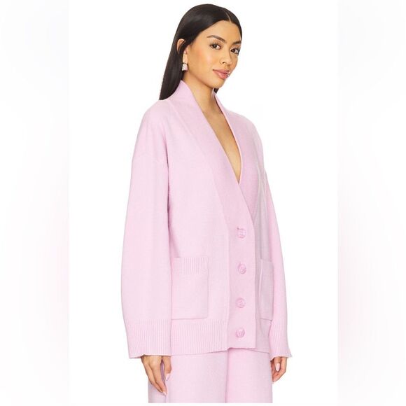 SER.O.YA Carley Cardigan Ballet Pink knit sweater top oversized Revolve NWT M - Picture 5 of 11